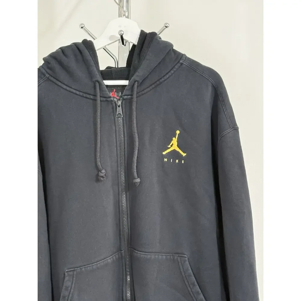 Nike Air Jordan Jumpman Full Zip Hoodie Y2K Michael Jordan Fleece Black Size XXL